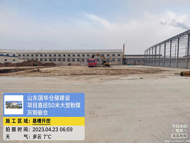 东莞大型粉煤灰钢板仓直径50米项目进场